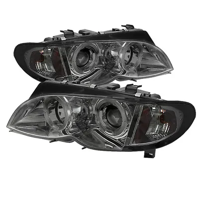 BMW 02-05 E46 3-Series 4DR Smoke Dual Halo Projector Headlights 325i 330i Sedan • $229.61