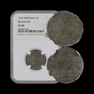 GERMANY. 1622 1 Carolus Silver - NGC VF30 - Top Pop 🥇 Besancon INO Charles V • $212.49