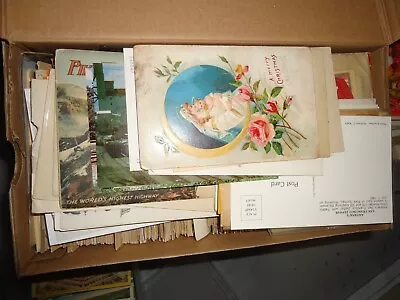 Vintage Random Lot Postcards Ticket Stubs Ham Radio Call Cards Collector Estates • $28