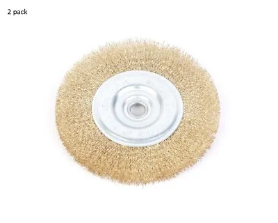 2 Pack 6'' Vct Crimped Wire Wheel Brush Wide Face For Bench Grinder Angle • $14.95