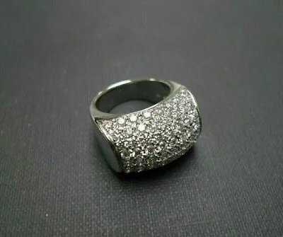 Men's Micro Pave Set Dom Pinky Ring 2.3 Ct Simulated Diamond 14K White Gold Over • $108.49