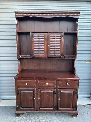 Ethan Allen Old Tavern Antique Pine CRP Shutter Door Hutch Book Shelf Cabinet • $575