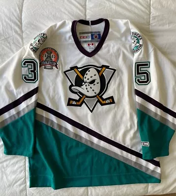 Rare! Anaheim Mighty Ducks CCM Hockey Jersey Stanley Cup 2003 Giguere #35 Large • $199