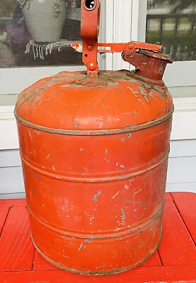 Vintage Red Justrite Metal Fuel Safety Gas Can~5 Gallon • $42