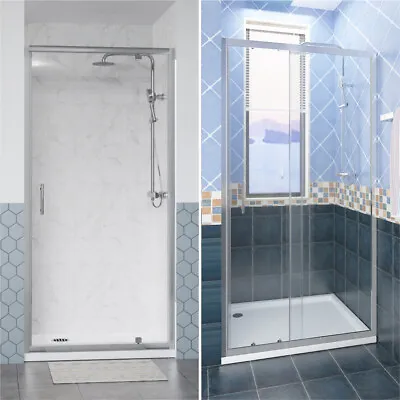 Sliding Pivot Door Glass Cubicle Screen Panel Shower Enclosure Walk In Wet Room • £112.97