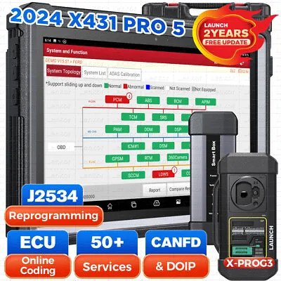 LAUNCH X431 PRO 5 & X-PROG 3 OBD2 Diagnostic Car Scanner Key Programming Coding • $529