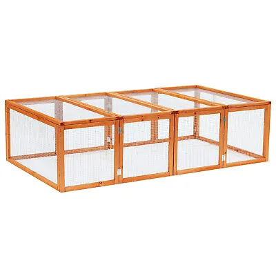 New Rabbit Hutch Cage With Run And Play Space Mesh Wire Safety For Outdoor • £95.97