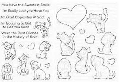 Begging To See You Soon My Favorite Things Clear Stamp And Die Set Cat Dog • £36.99