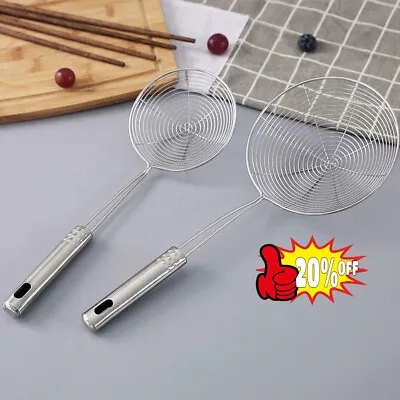 £4.64 • Buy Steel Spider Mesh Net Strainer Wire Skimmer Spoon Filter Tool Ladle Kitchen V3O9