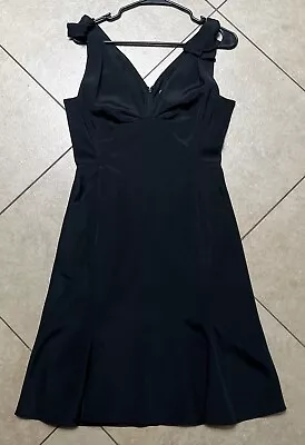 ZAC POSEN Black Silk Stretch Dress Cocktail Sz 8 • $50