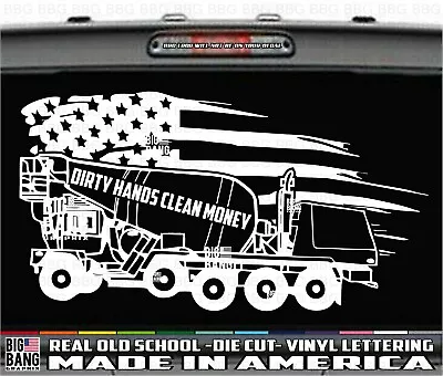 Badass Mason Vinyl Decal Sticker Front Discharge Mixer Concrete Truck USA FLAG • $27.74