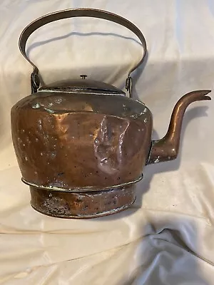 Vintage Rustic Copper Tea Kettle Pot Teapot Dented/Signs Of Age And Use • $15.30