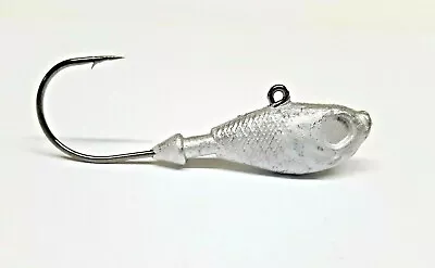 10 Unpainted  Ultra Minnow  Jig Head Striper Fluke Walleye Lure Ultra Point Hook • $17.58