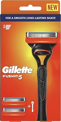 Gillette Fusion 5 Razor Handle + 2 Cartridges Smooth Long-Lasting Shave-AU • $15.89