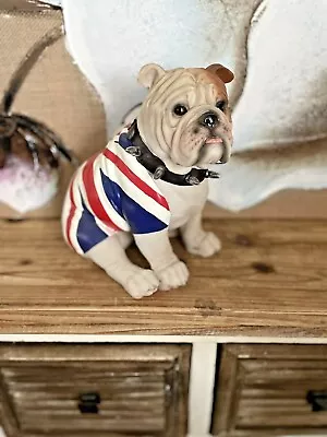 British Bulldog Union Jack Ornament Gift Present Quirky In Or Outdoor • £35.95