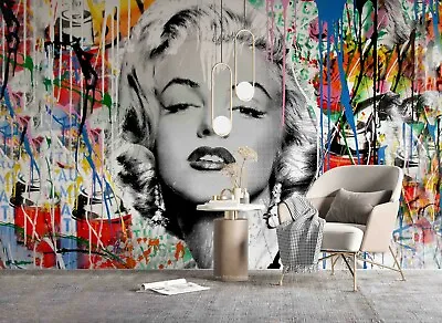 3D Marilyn Monroe Graffiti Wallpaper Wall Mural Removable Self-adhesive 1673 • $32.38