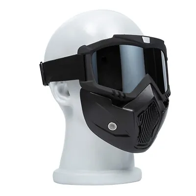 Detachable Goggles Anti-UV Face Mask Glasses Off-Road Motorcycle Eye Shield • $18.32