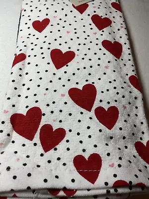 Martha Stewart Kitchen Dish Towels (3) Hearts Red Black 100% Cotton Nwt • $18.99