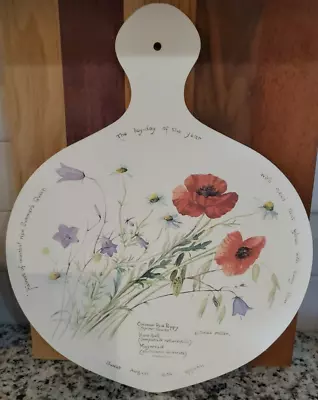 Vtg CLOVERLEAF Melamine Cutting Chopping Board Country Diary Collection Floral • $14.99