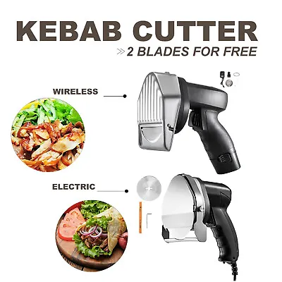 Electric Kebab Cutter Slicer Meat Knife Doner Shawarma Cutting Machine 2 Blades • $56.99