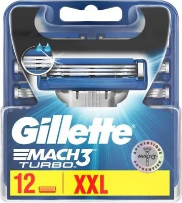 Gillette Mach3 Turbo 12 Razor Blades Replacement • $65.22