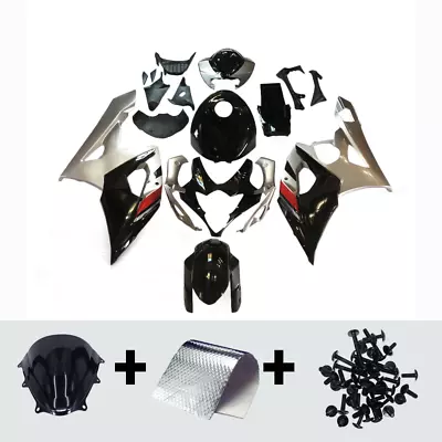 Injection Black Silver Fairing Kit For 2005 2006 Suzuki GSXR1000 K5 ABS Bodywork • $488.95