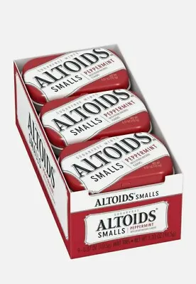 Altoids Smalls Peppermint Breath Mints 0.37 Ounce Tin Pack Of 9 In A Box  • $19.99