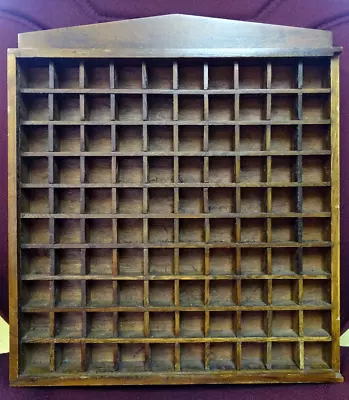 Vintage 100 Thimble Display Case Shadow Box Wall Rack Wooden Cabinet Box Only • $50