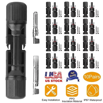 10Pairs 30A Male Female M/F Wire Cable Connector Adapter Set For MC4 Solar Panel • $15.48