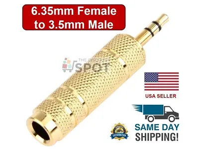 6.35mm 1/4 Female To 3.5mm 1/8  Male Jack Stereo Headphone Audio Adapter • $3.63