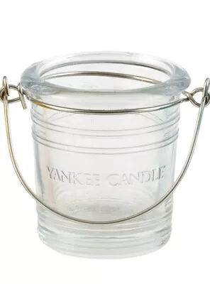 Yankee Candles | Clear Glass Bucket Style Votive Holder Set Of 2 • £11.99
