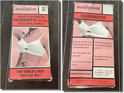 Vintage 1950s Circle Spoke Stitch Exquisite Form Pointy White Bra In Box 36A • $48.99