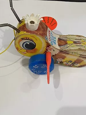 Vintage Fisher Price Wood Queen Buzzy Bee #444 Pull Toy 1958 • $11.50