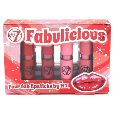 W7 Cosmetics Fabulicious Long Lasting 4 Piece Lipstick Set - Pinks & Reds  • £6.99