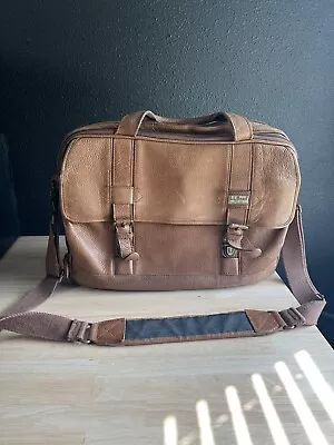 Vintage Leather LL Bean Messenger Bag Briefcase Shoulder Strap • $78.88