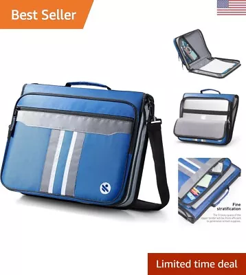 2-Inch Blue Zipper Binder With Handle & Shoulder Strap - Holds 15-Inch Laptop • $75.99