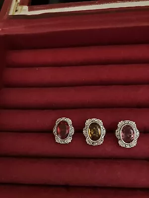 Vintage Sterling Silver Ring Lot Uncas Marcasites 925 • $9.99