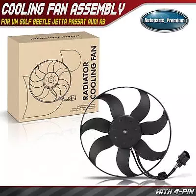 Radiator Cooling Fan With Control Module For VW Golf Beetle Jetta Passat Audi A3 • $77.99