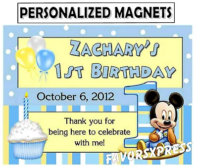 15 Baby Mickey Mouse 1st Birthday Party Favors Magnets • $13.99