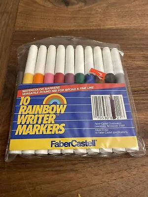 Vintage Faber Castell Watercolor Rainbow Writer Markers (10 Pk) Made In Italy • $17.50