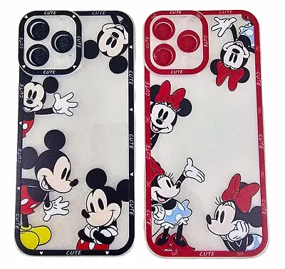 Lot Of 2 Mickey And Minnie Mouse IPhone 13 Pro Max Clear Case Back Cover • $13.56