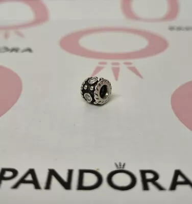 GENUINE PANDORA Oxy Crown Charm - Sterling Silver - Oxidised Sparkling Retired • £2.99