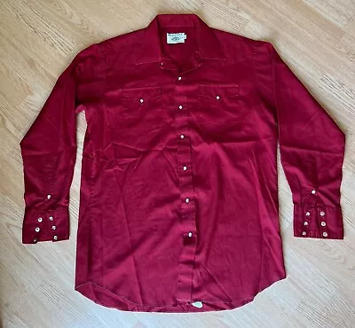 Vintage Mesquite By Niver Pearl Snap Western Cowboy Long Sleeve Shirt 17-35 • $25