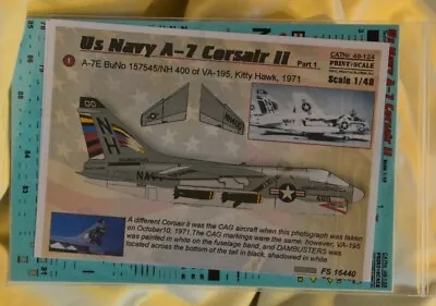 1/48 Print Scale (48-124) U.S Navy A-7 Corsair II Part 1 • $9.99