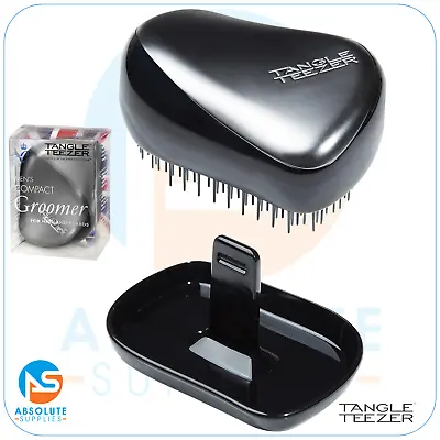 Tangle Teezer Mens Compact Styler Beard And Hair Silver/Black Hairbrush • £14.99