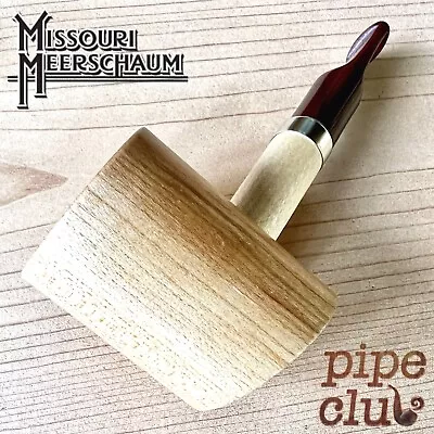 Missouri Meerschaum Poker Maple Hardwood Pipe With Red Cumberland Swirl Stem • $39.99