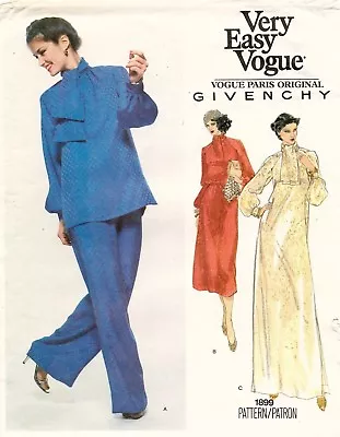 1970's VOGUE DressTunicPants Givenchy Pattern 1899 Size 20.5 UNCUT • $24.99