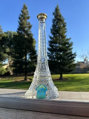 Eiffel Tower Glass Bottle/vase With Cork Empty 14  Tall Clear • $29.74