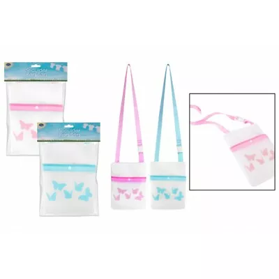 £3.99 • Buy PEG BAG SHOULDER STRAP LAUNDRY BUTTERFLY PRINT 27.5 X 21cm MESH PINK BLUE HOME