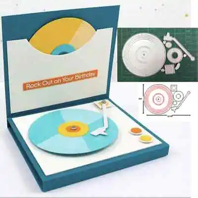 £5.99 • Buy Record Player Vinyl Music Paper Embossing Card Cut Dies Die Metal Cutting Cutter